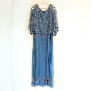 Pissarro Nights blue beaded mother of the groom gown 14W